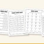 Preview of the free chore chart pack: ages 4-5 chart, family chart, chore cards and ages 9-12 chart with earned column