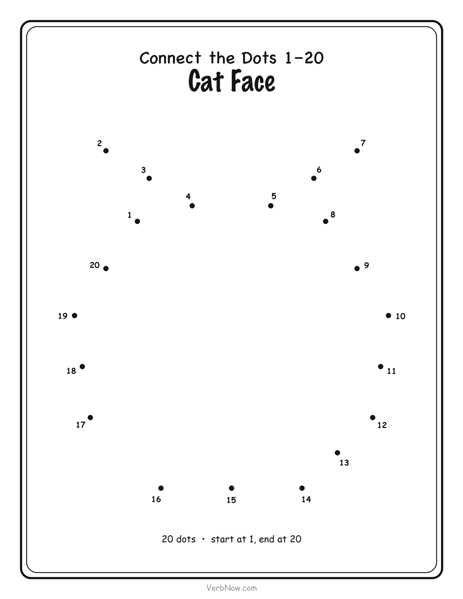 Dot to Dot Cat Face