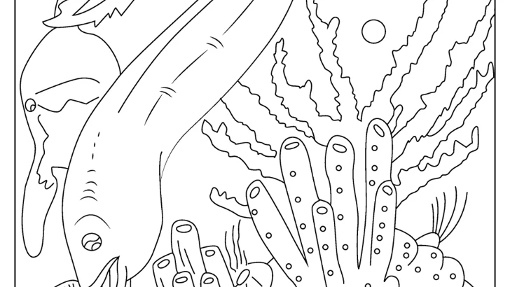 22 Free Eel Coloring Pages Eel coloring pages: eels swimming solo through reef scenes, paired with an octopus or seahorse, plus an electric eel and a pirate shipwreck scene, free printable line art