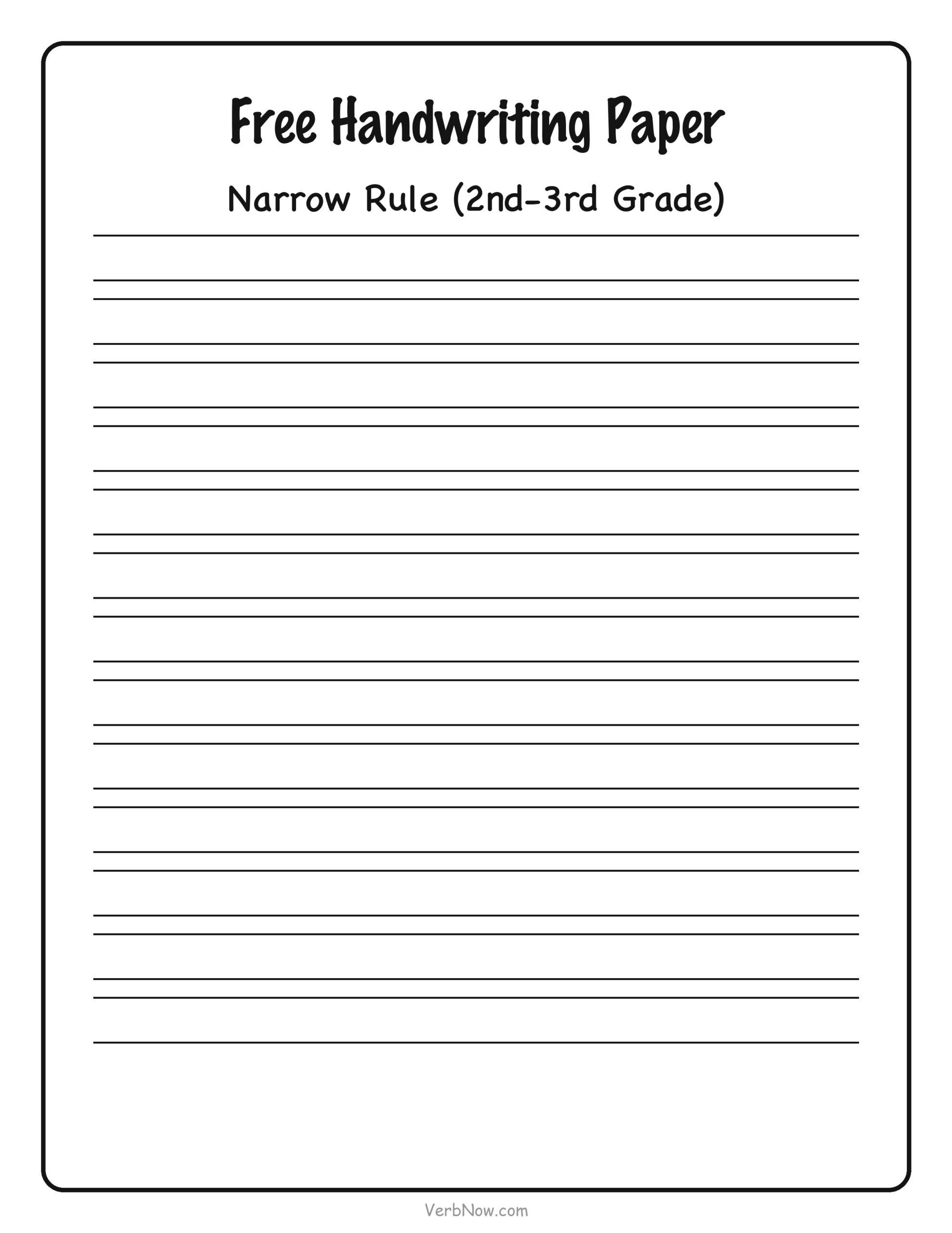 Narrow Rule Handwriting Paper