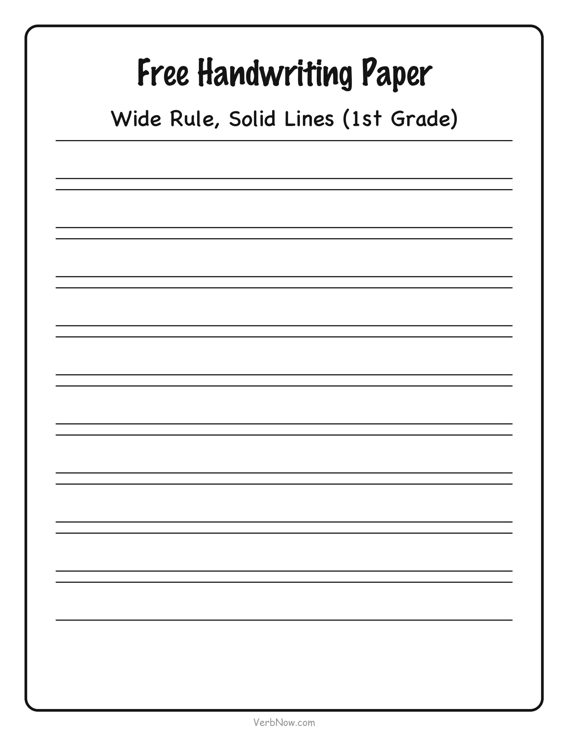 Wide Rule Handwriting Paper