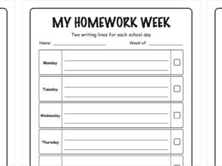 Three homework planner printables side by side: a daily planner, a weekly Monday to Friday planner and a middle school planner with priority and time columns