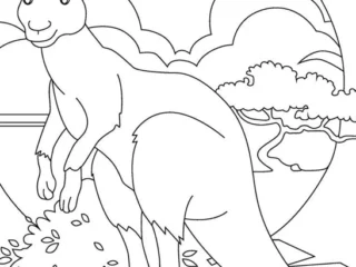 Kangaroo coloring pages: mother kangaroos with joeys in the pouch, kangaroos hopping across the outback, and detailed zentangle-pattern designs