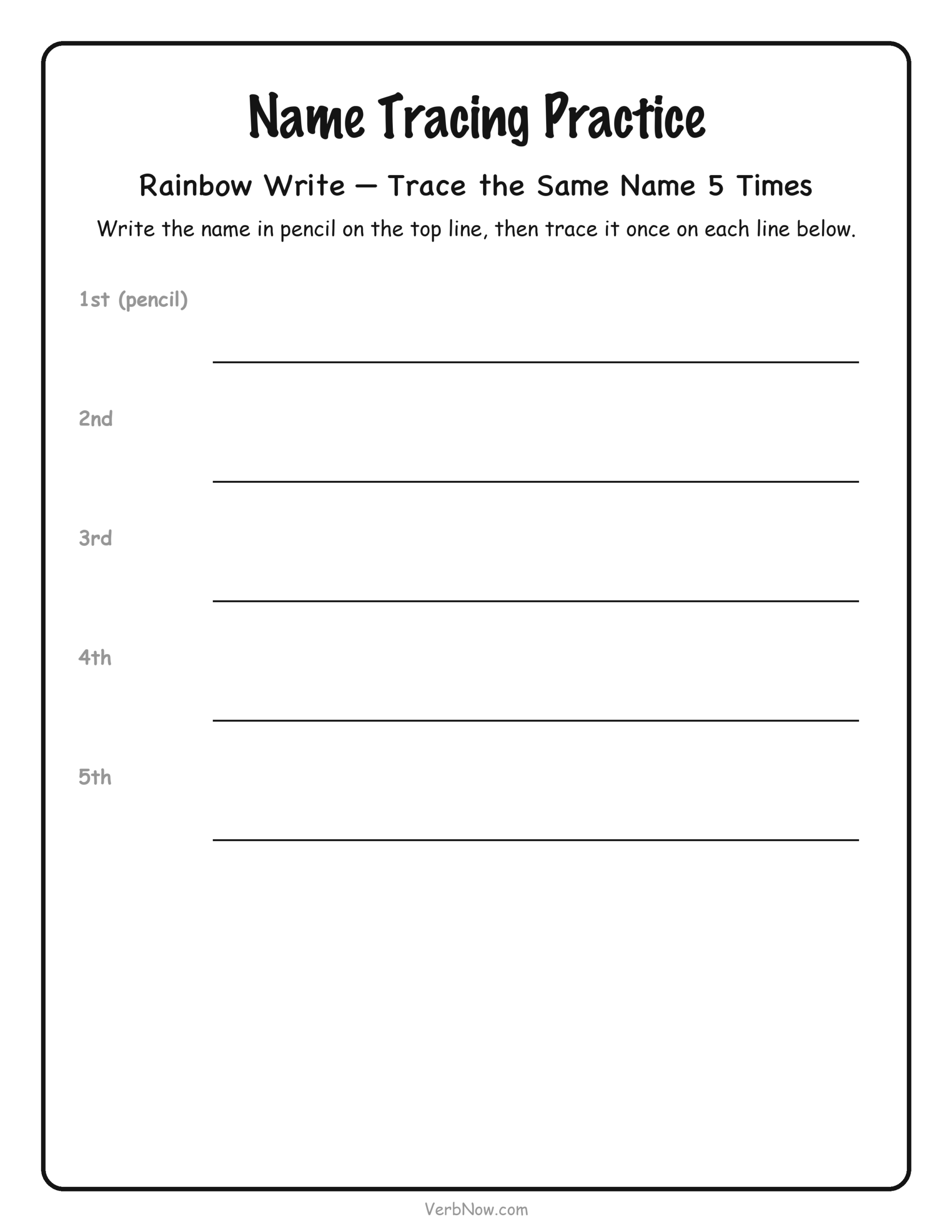 Name Tracing &mdash; Rainbow Write