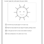 Step-by-step diagram for a paper plate sun craft, free printable instructions
