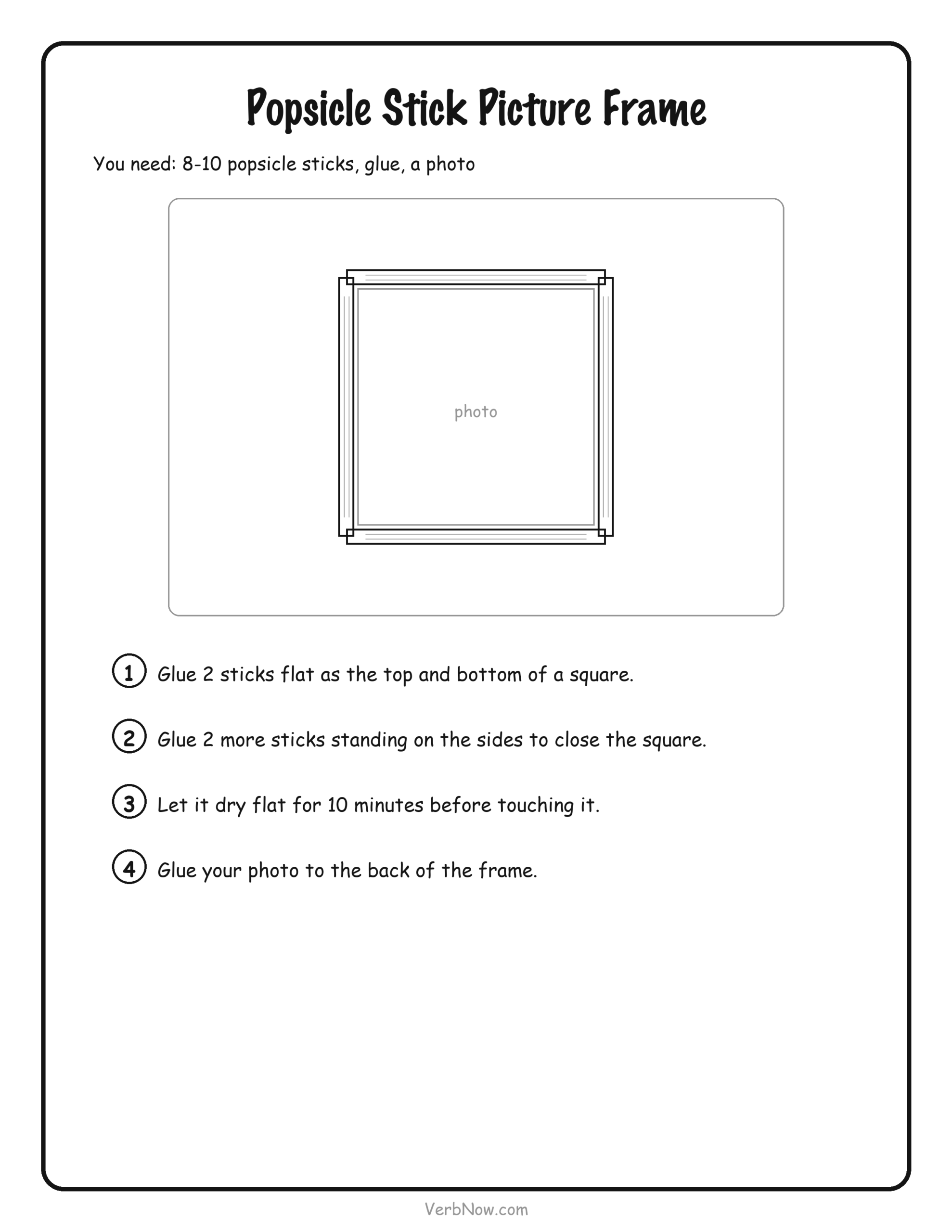 Popsicle Stick Picture Frame