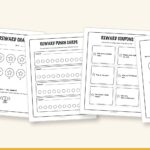 Preview of the free reward chart pack: ten-star sticker chart, punch cards, reward coupons and toddler chart