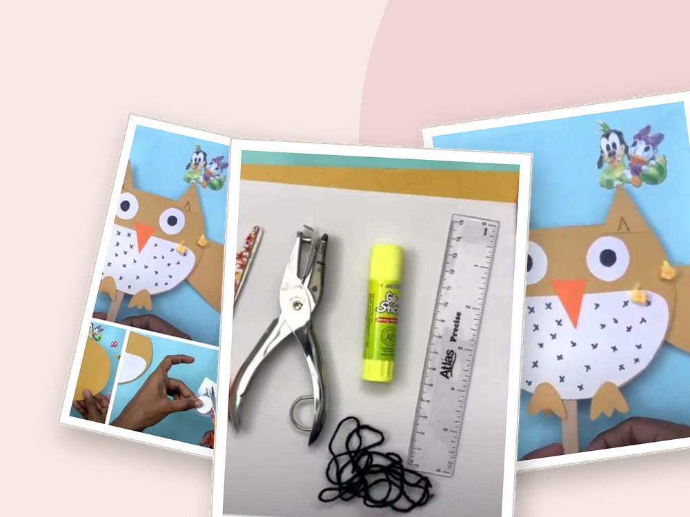 VerbNow - Coloring Pages PDF Free Printable Download Paper owl craft for kids with punch, glue and printable template pieces